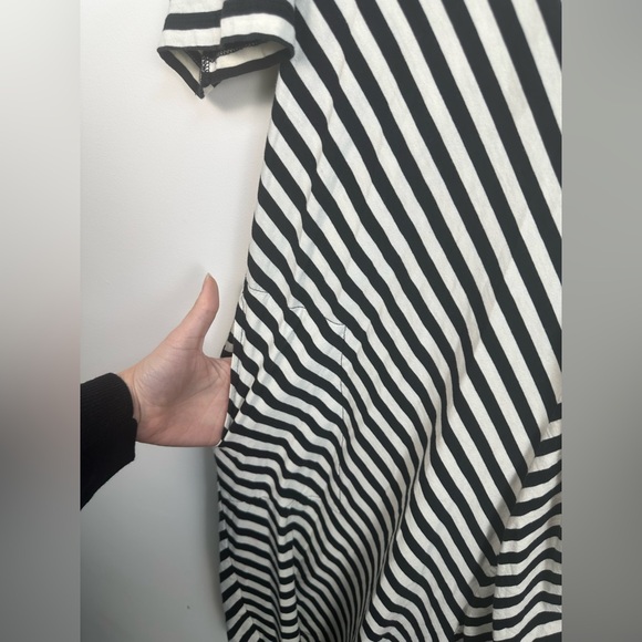 Gudrun Sjoden Black and White Chevron Dress Size Small Cotton T-Shirt EUC - Picture 3 of 8